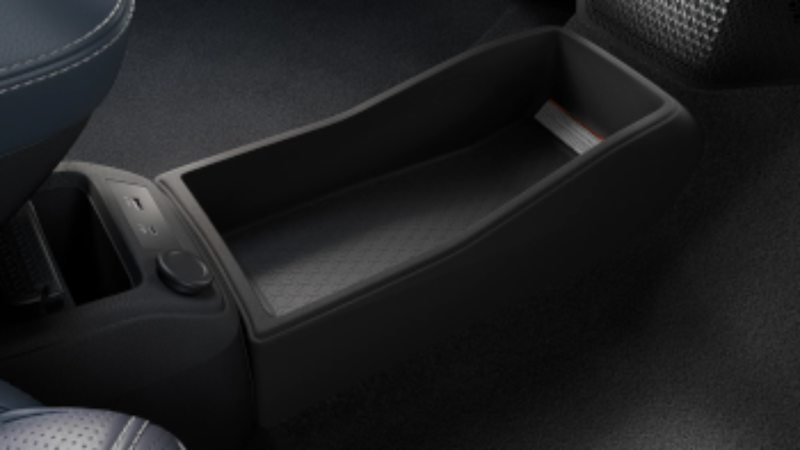 2025 nissan ariya front console storage bin black