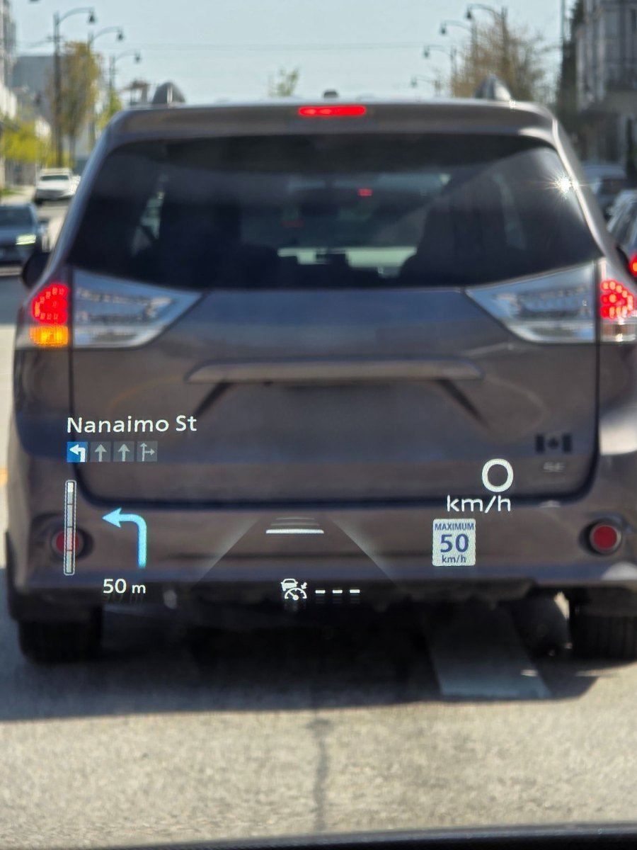 head up display projection on nissan vehicle